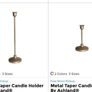 3 gold candle holder by ashlan, size small, medium, large